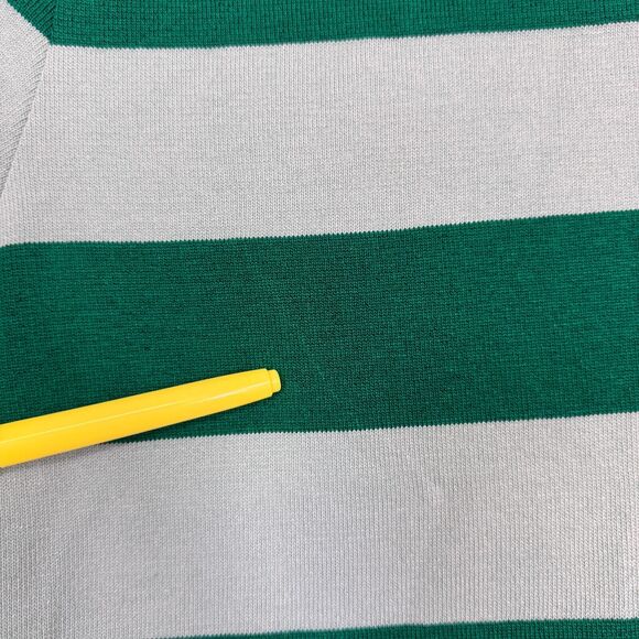 Elhoffer Top Women Large Detective Green Striped Polo Costume Cosplay Knit Shirt - Picture 6 of 11